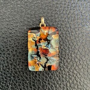 Vintage Dichroic Glass Pendant Art Glass